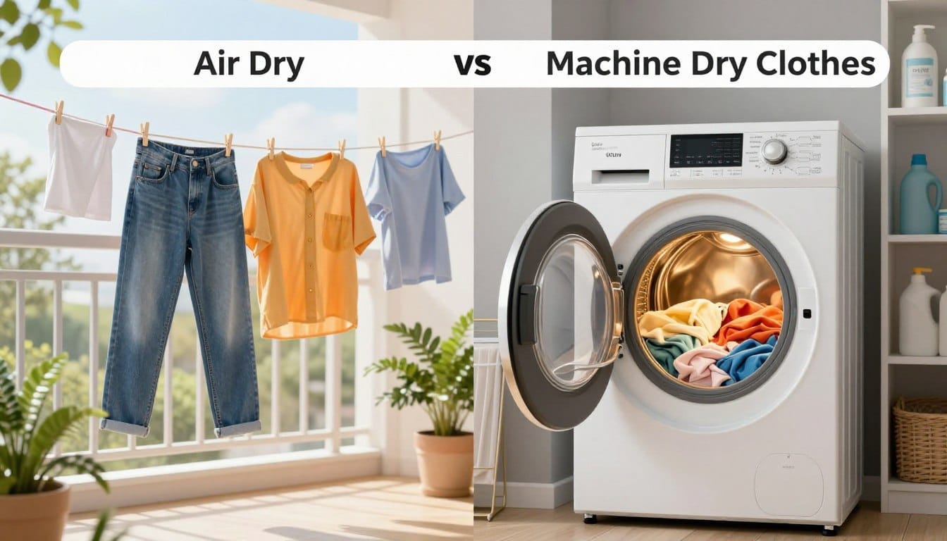 air dry vs machine dry clothes